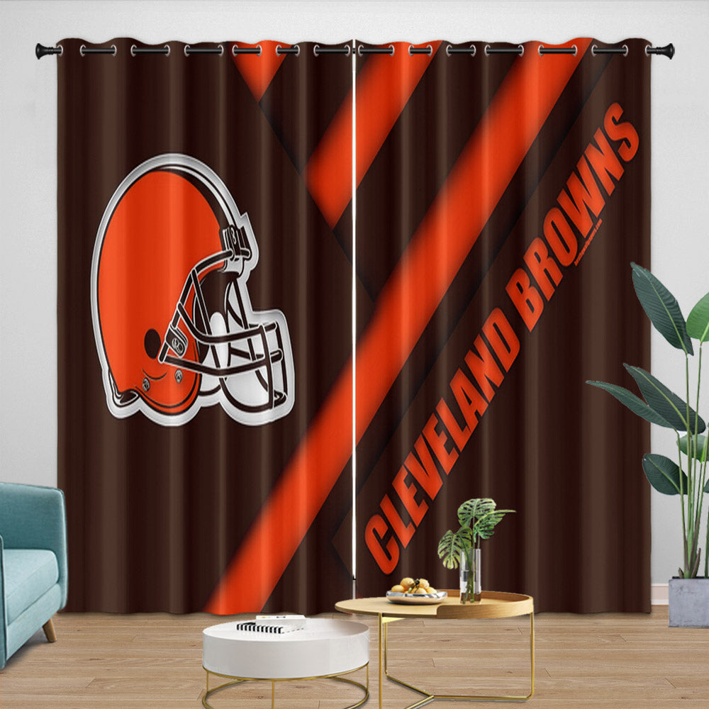 Cleveland Browns Curtains Blackout Window Drapes Room Decoration