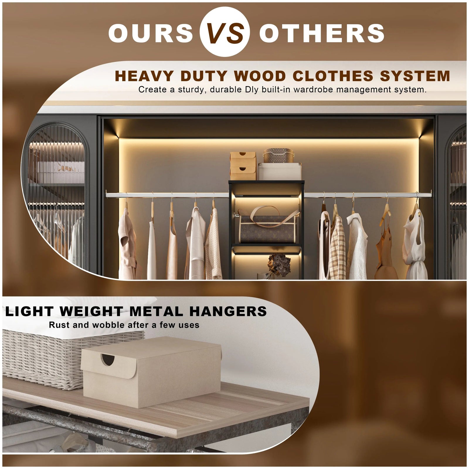 Closet System Starter Kit with Tower and 3 Hang Rods