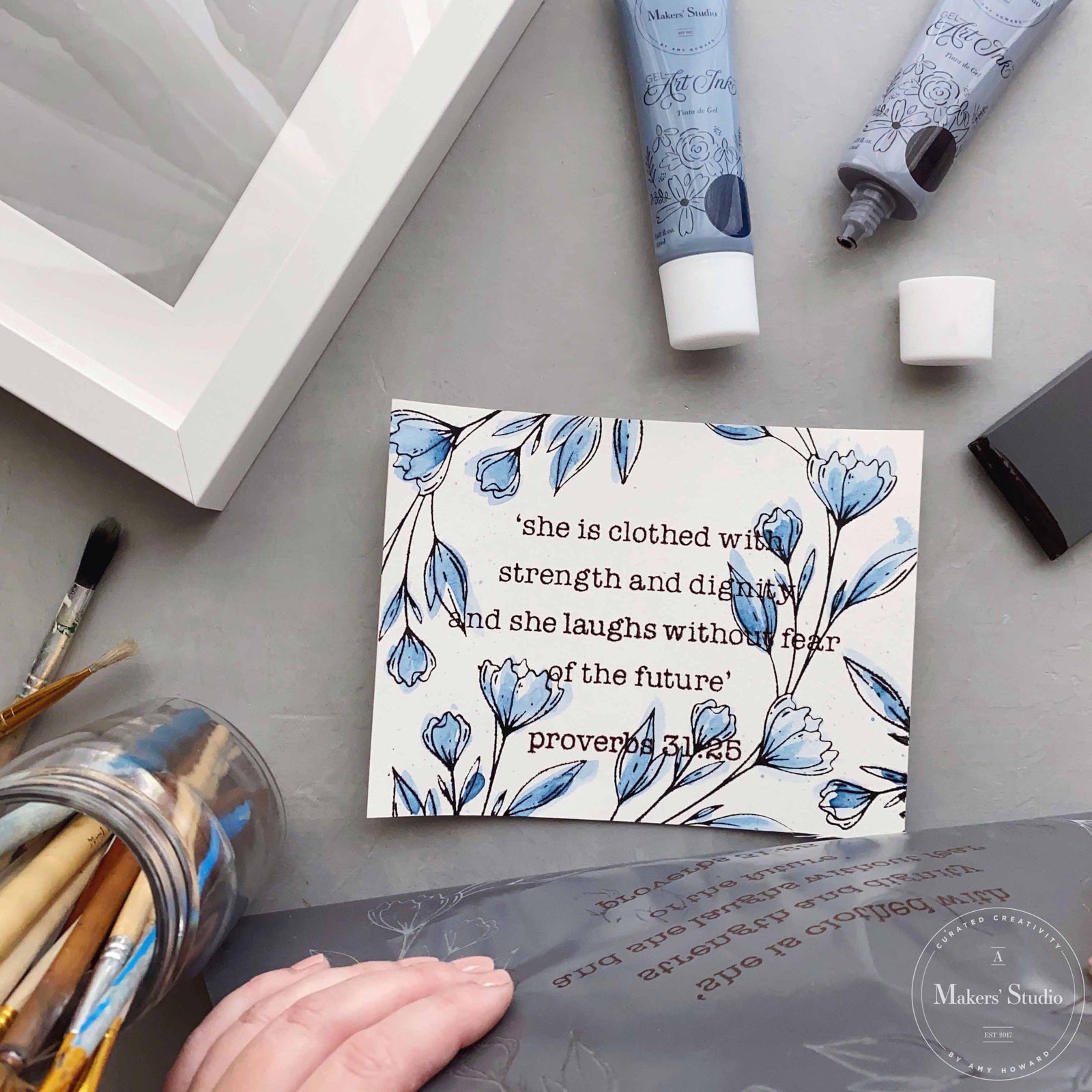 Clothed with Dignity Wreath - Mesh Stencil 12x12