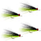 Clousers Deep Minnow Chartreuse Black - Streamer Fly Fishing Flies - 4 Saltwater and Bass Flies - Hook Size 1/0