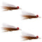 Clousers Deep Minnow Brown White - Streamer Fly Fishing Flies - 4 Saltwater and Bass Flies - Hook Size 1/0