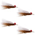 Clousers Deep Minnow Brown White - Streamer Fly Fishing Flies - 4 Saltwater and Bass Flies - Hook Size 1/0