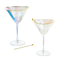 Iridescent Hammered Martini & Cocktail Glasses