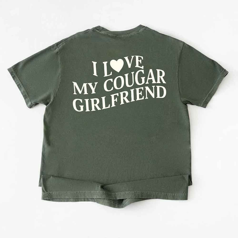 Comfort Colors I Love My Cougar Valentine’s Boyfriend Girlfriend Shirt