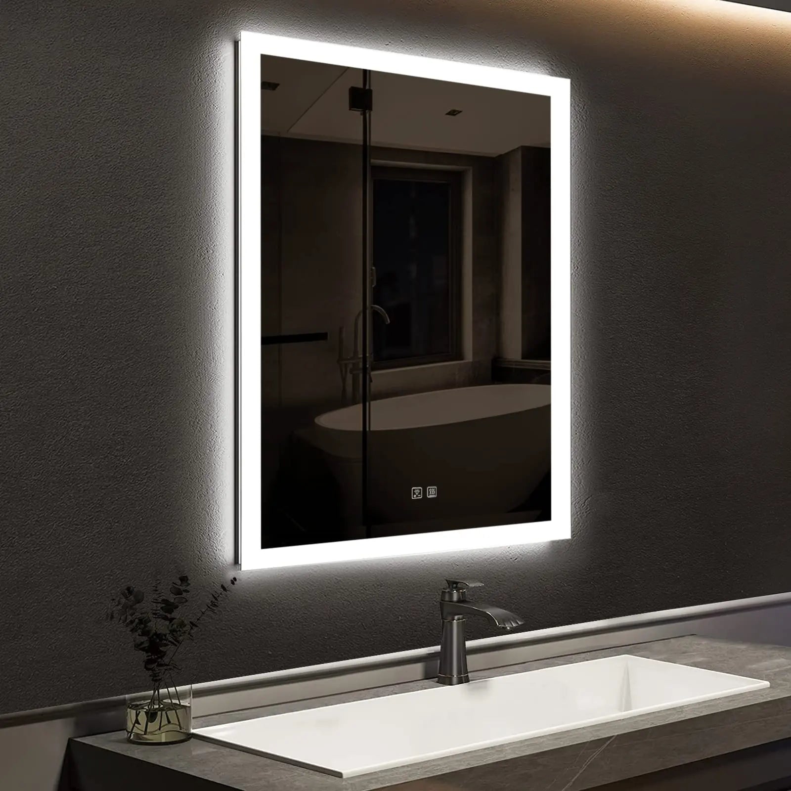 Compact Edge Glow LED Bathroom Mirror