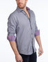 Contrast Collar Button-Up Shirt // Navy + Burgundy - Contemporary Fit - contrast  trimming- final sale