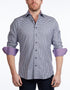 Contrast Collar Button-Up Shirt // Navy + Burgundy - Contemporary Fit - contrast  trimming- final sale