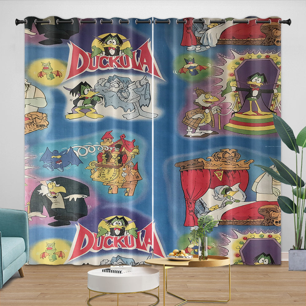 Count Duckula Curtains Pattern Blackout Window Drapes