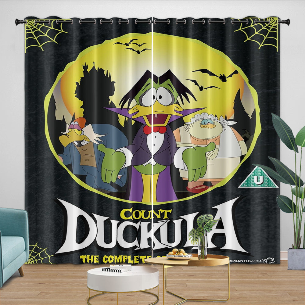 Count Duckula Curtains Pattern Blackout Window Drapes