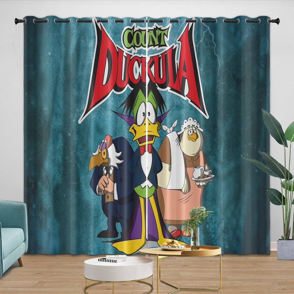 Count Duckula Curtains Pattern Blackout Window Drapes