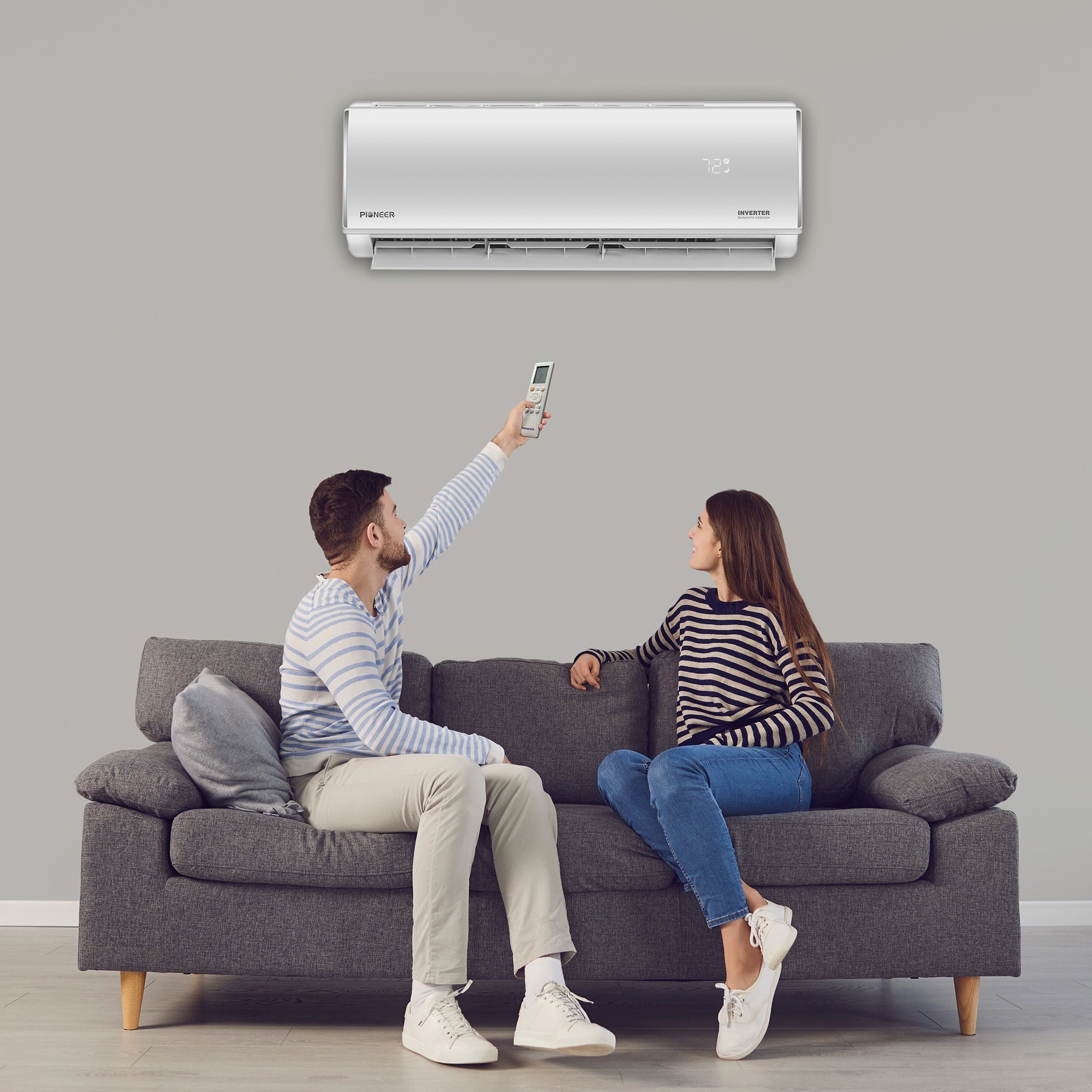 Pioneer® Diamante Essenza™ 12,000 BTU 17 SEER2 115V High-Wall Ductless Mini-Split Air Conditioner Inverter Heat Pump with 16 Ft. Kit