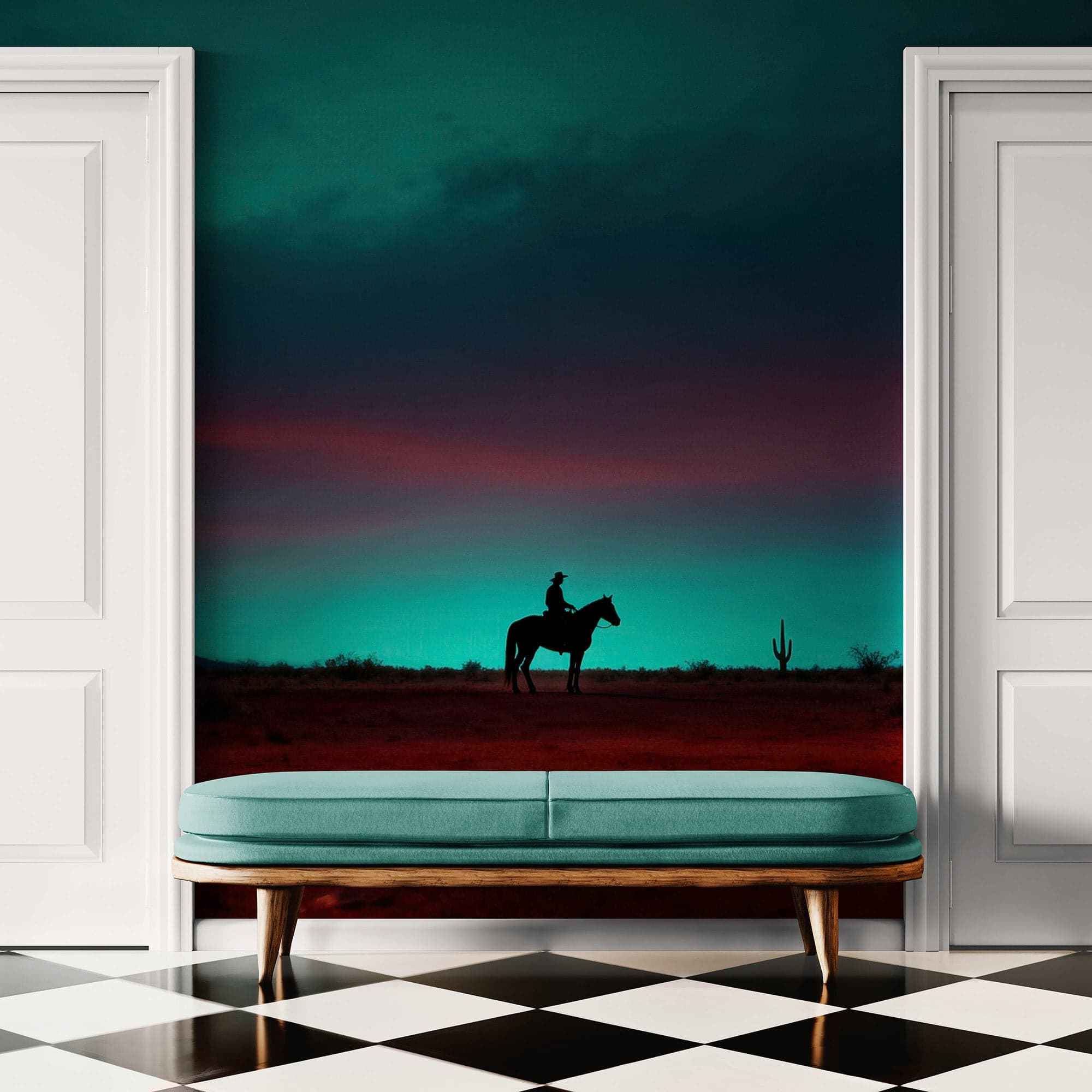 Cowboy on Horse Western Theme Wall Mural. #7068