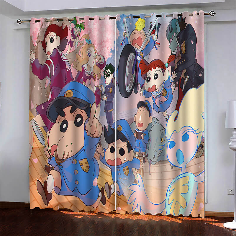 Crayon Shin-chan Pattern Curtains Blackout Window Drapes