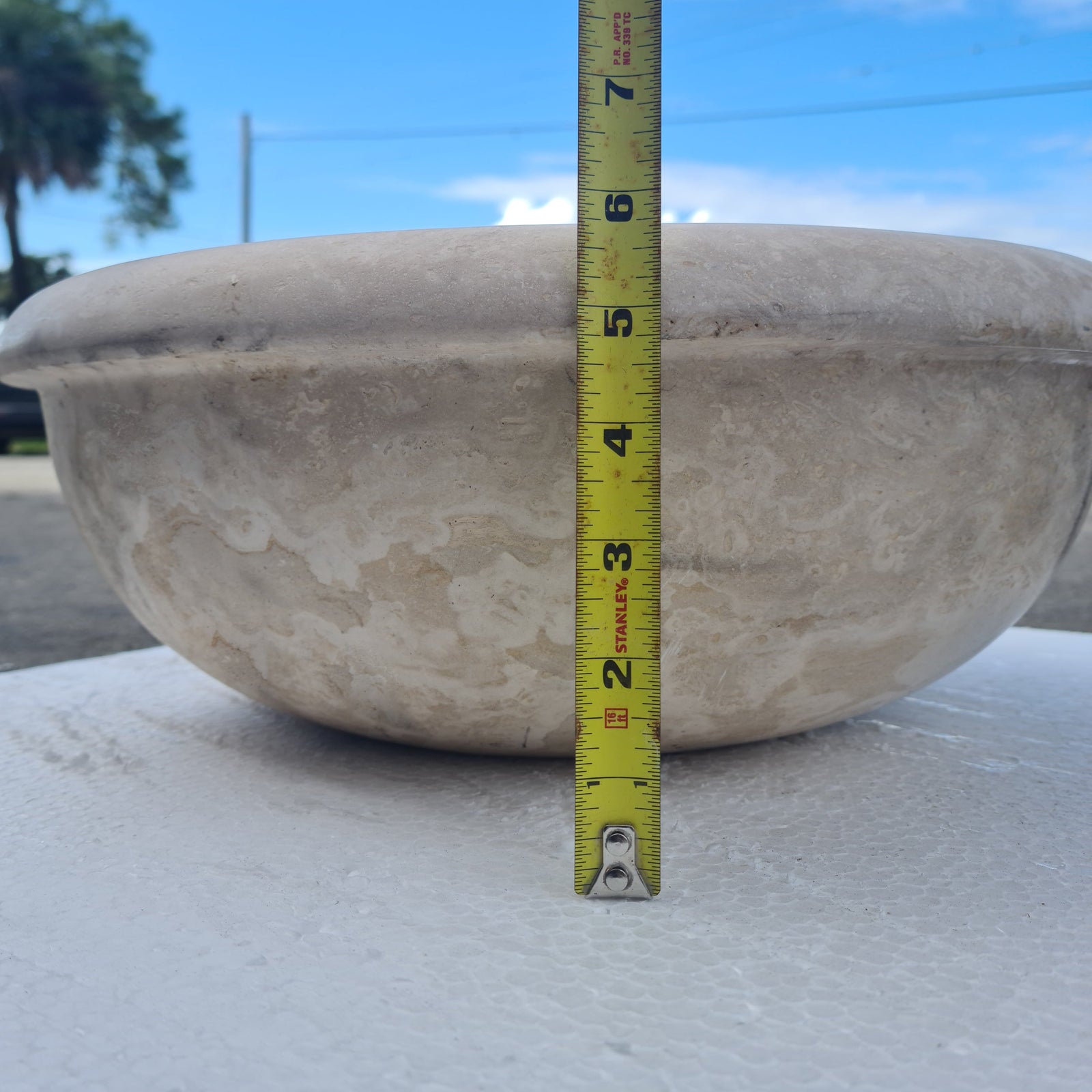 Crema Antiqua Travertine Natural Stone Drop-in Sink Honed and Filled (D)16