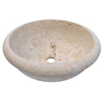 Crema Antiqua Travertine Natural Stone Drop-in Sink Honed and Filled (D)16" (H)6"-Clearance