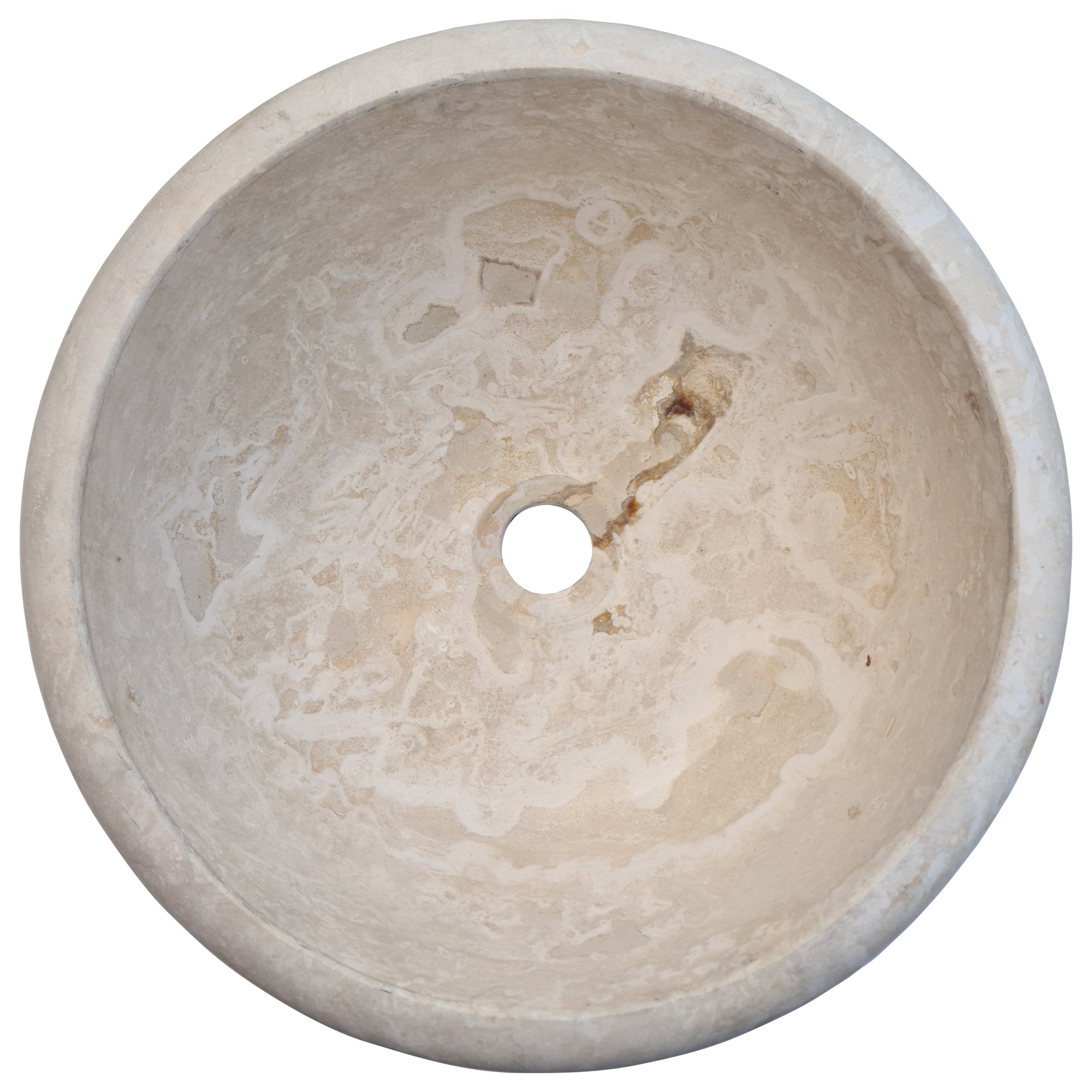 Crema Antiqua Travertine Natural Stone Drop-in Sink Honed and Filled (D)16" (H)6"-Clearance