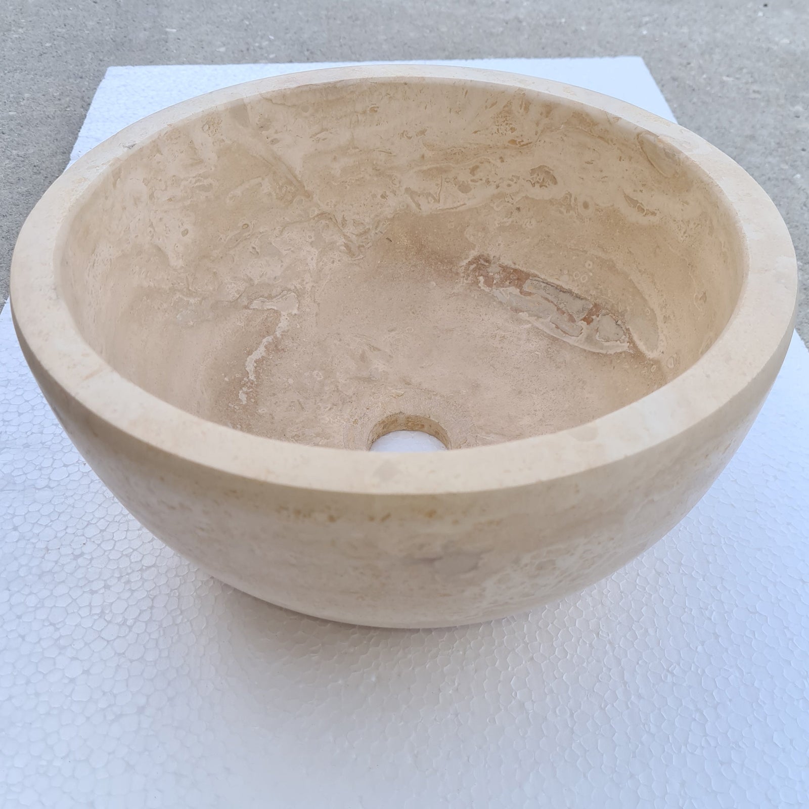 Crema Antiqua Travertine Natural Stone Under-mount Sink Honed and Filled (D)12