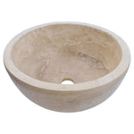 Crema Antiqua Travertine Natural Stone Under-mount Sink Honed and Filled (D)12" (H)6"-Clearance