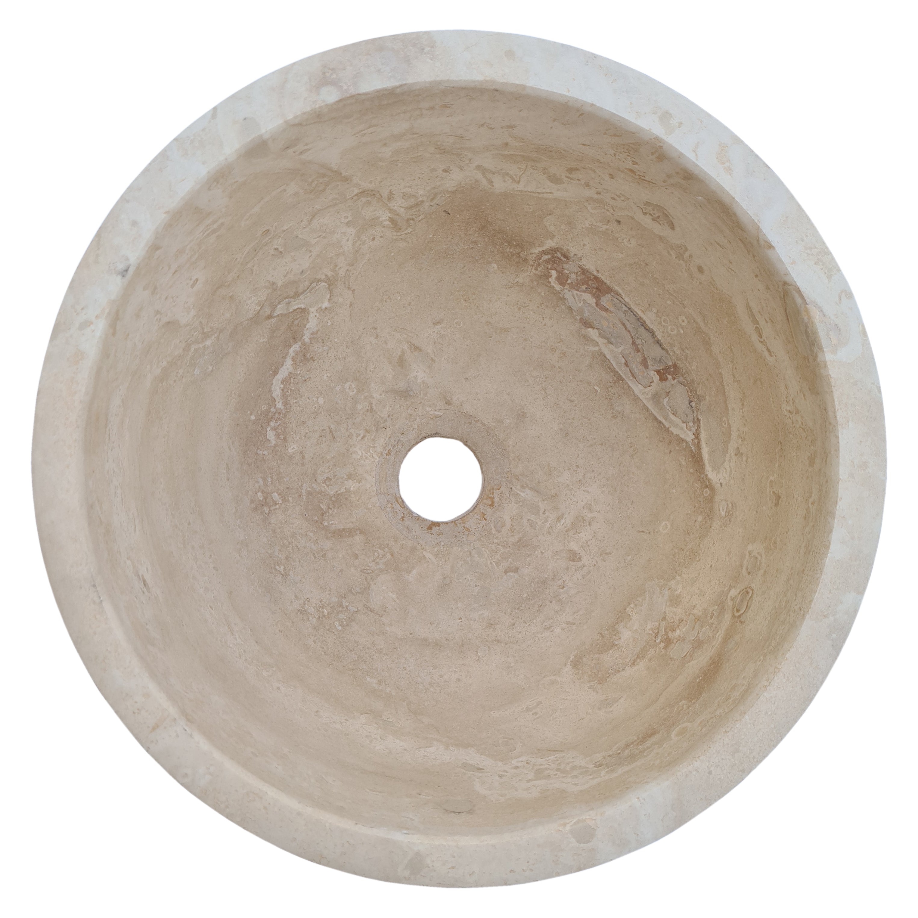 Crema Antiqua Travertine Natural Stone Under-mount Sink Honed and Filled (D)12" (H)6"-Clearance