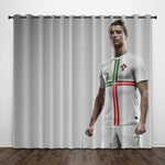 Cristiano Ronaldo CR7 Curtains Pattern Blackout Window Drapes