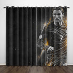 Cristiano Ronaldo CR7 Curtains Pattern Blackout Window Drapes