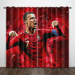 Cristiano Ronaldo CR7 Curtains Pattern Blackout Window Drapes