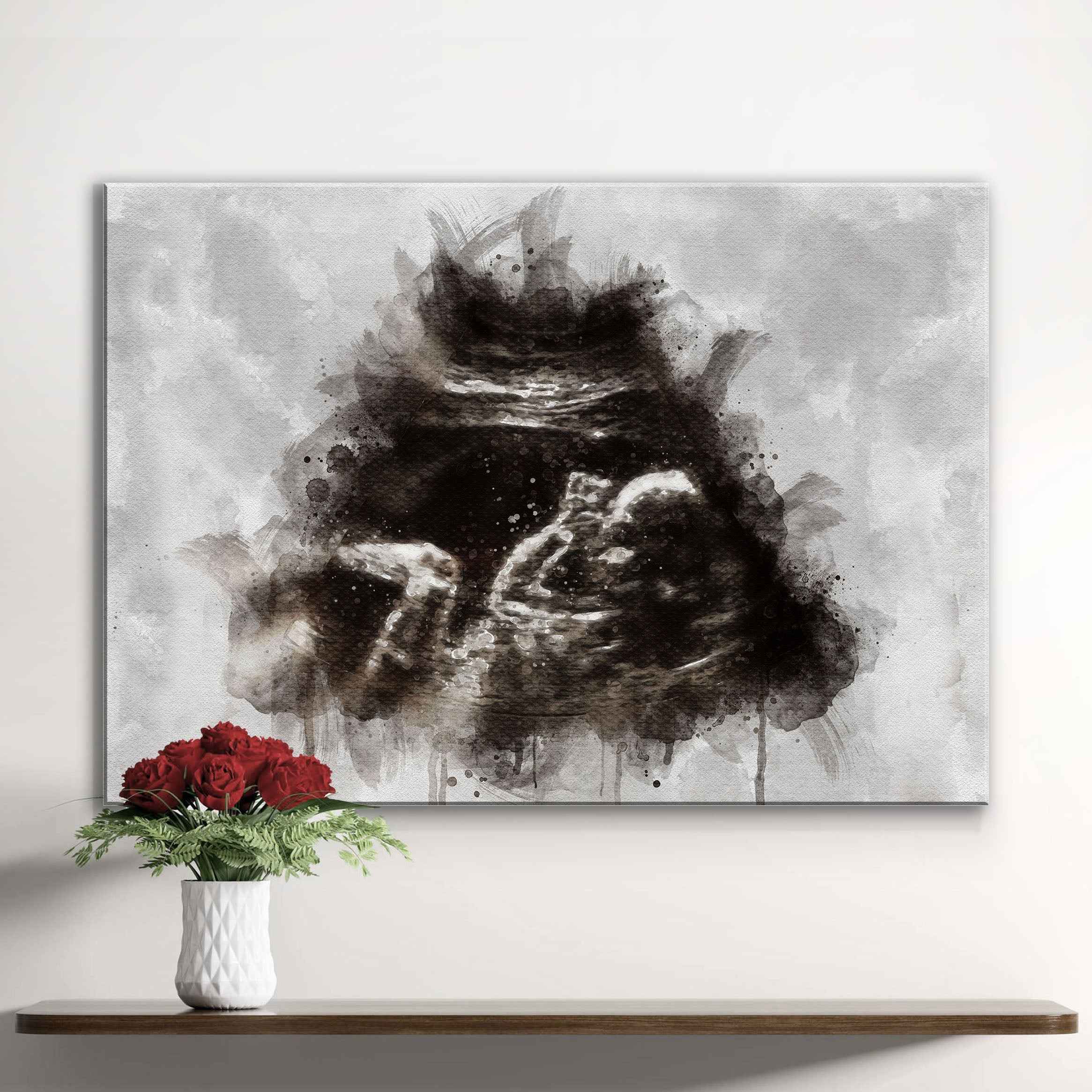 Custom Baby Ultrasound Watercolor Portrait