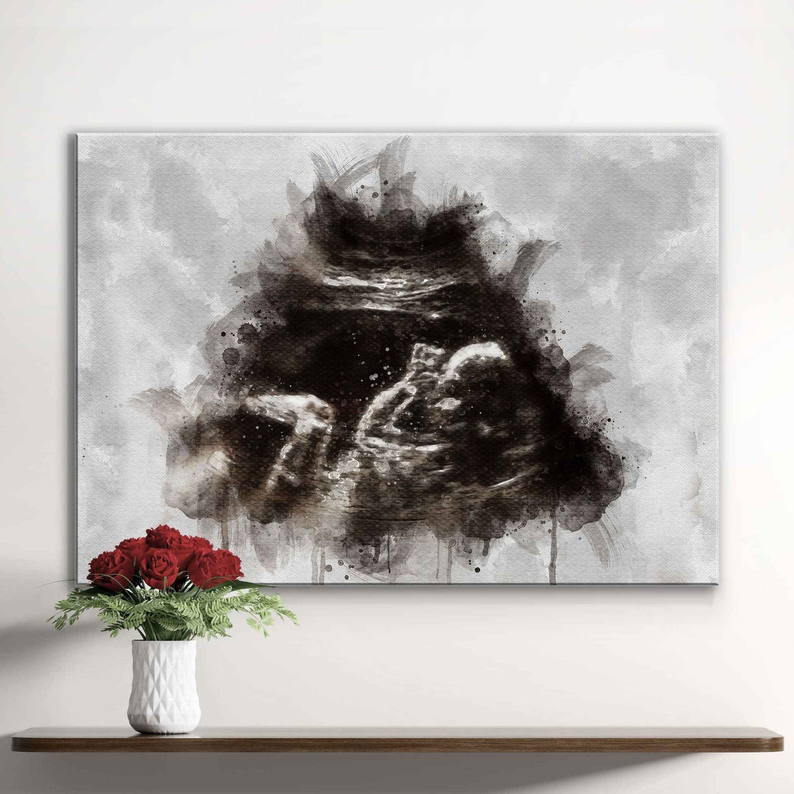 Custom Baby Ultrasound Watercolor Portrait