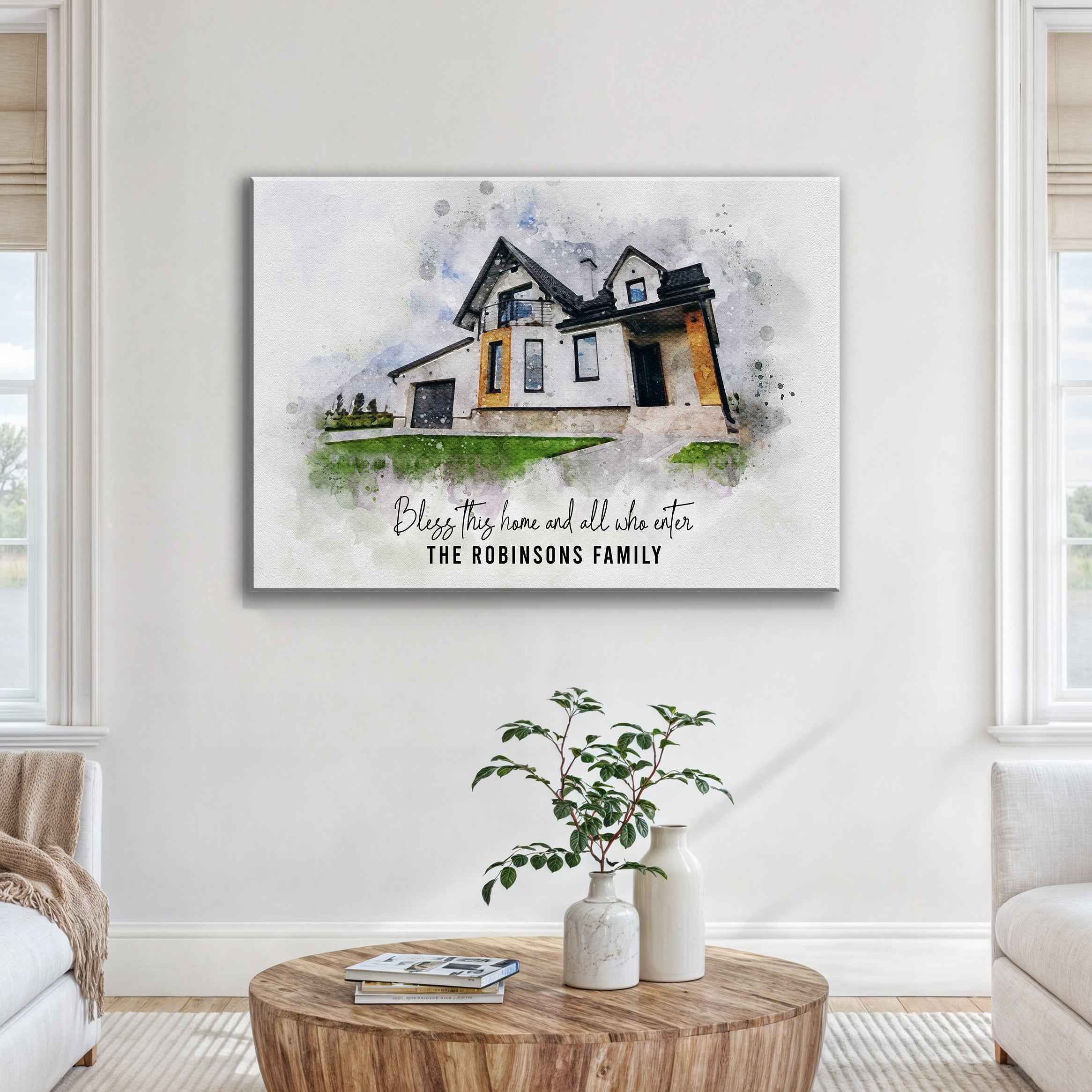 Custom House Watercolor Portrait