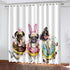 Cute Dogs Curtains Blackout Window Treatments Drapes for Room Decoration