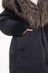 Rei Genuine Fur Trim Hooded Down Coat in Navy