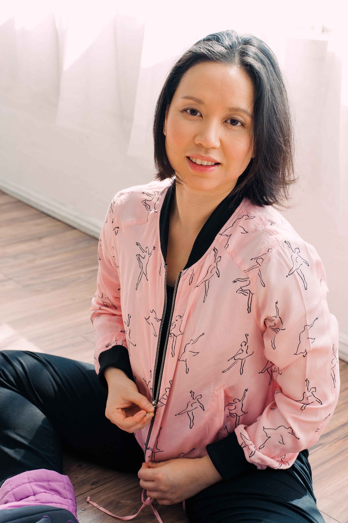 Dancing Ballerina Bomber in Pink + Black