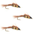 3 Pack Double Bead Pheasant Tail Nymph Fly Fishing Flies Hook Size 10