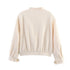Women's Jacket Off-White Cream Faux Leather BYMANYC ® New York SOHO HIGH COLLAR LEATHERETTE BOMBER - New Collection