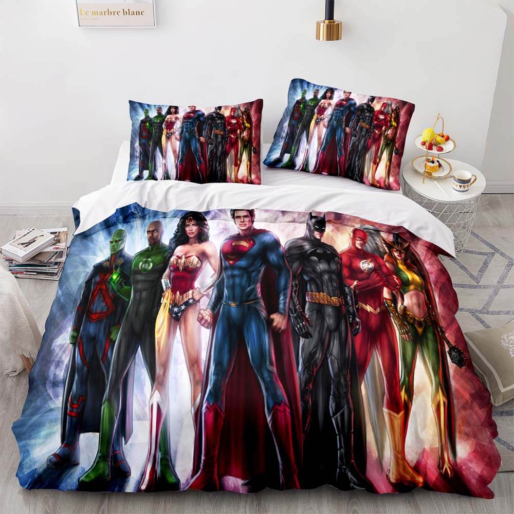 DC Justice League Bedding Set Throw Quilt Duvet Cover Bedding Sets