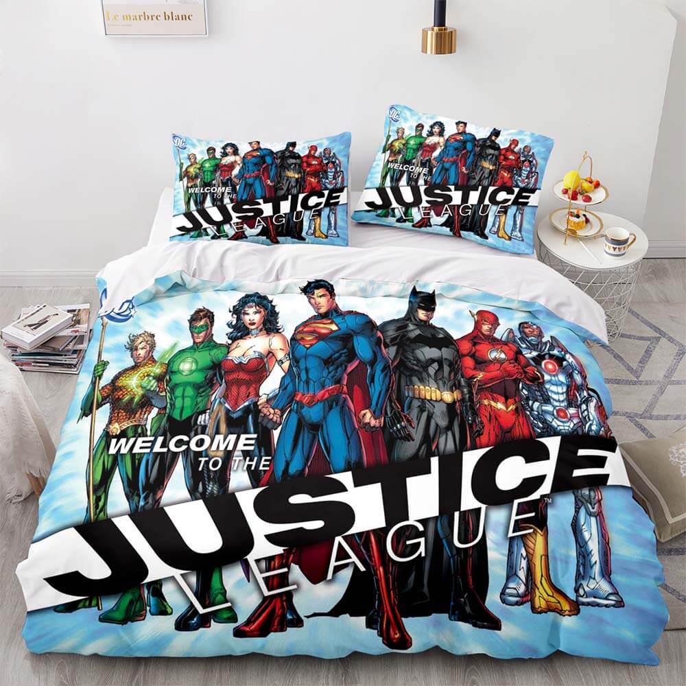 DC Justice League Bedding Set Throw Quilt Duvet Cover Bedding Sets