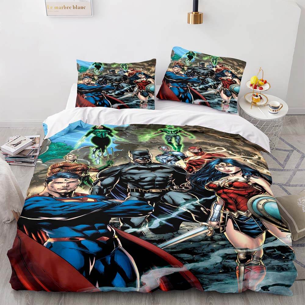 DC Justice League Bedding Set Throw Quilt Duvet Cover Bedding Sets