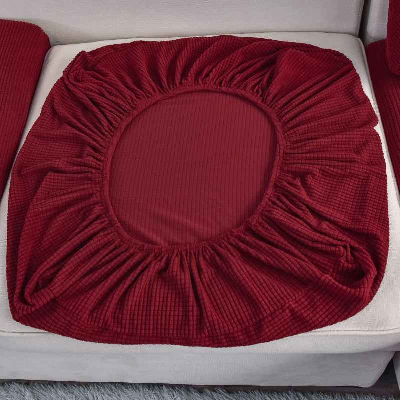 Elastic L-Shaped Sofa Slipcover for Living Room, Velvet Plush Couch Covers for Chaise Longue Seats