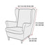 Velvet Wing Chair Cover Stretch Spandex Wingback Chair Cover Elastic Armchair Cover Sofa Covers with Seat Cushion Cover