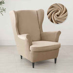 Velvet Wing Chair Cover Stretch Spandex Wingback Chair Cover Elastic Armchair Cover Sofa Covers with Seat Cushion Cover