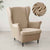 Velvet Wing Chair Cover Stretch Spandex Wingback Chair Cover Elastic Armchair Cover Sofa Covers with Seat Cushion Cover