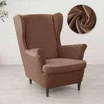 Velvet Wing Chair Cover Stretch Spandex Wingback Chair Cover Elastic Armchair Cover Sofa Covers with Seat Cushion Cover