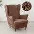 Velvet Wing Chair Cover Stretch Spandex Wingback Chair Cover Elastic Armchair Cover Sofa Covers with Seat Cushion Cover