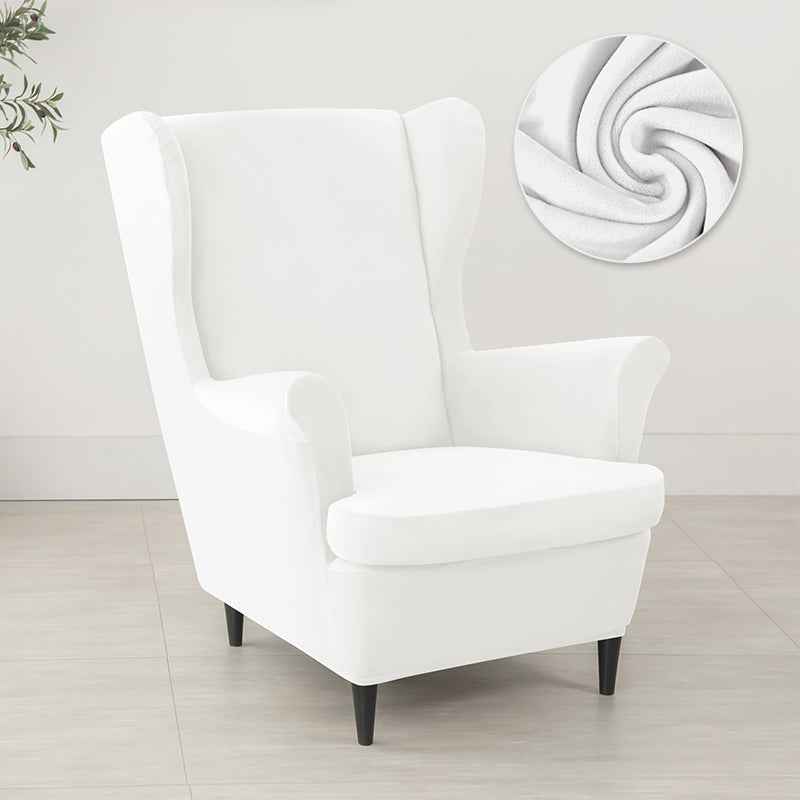Velvet Wing Chair Cover Stretch Spandex Wingback Chair Cover Elastic Armchair Cover Sofa Covers with Seat Cushion Cover
