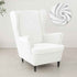 Velvet Wing Chair Cover Stretch Spandex Wingback Chair Cover Elastic Armchair Cover Sofa Covers with Seat Cushion Cover