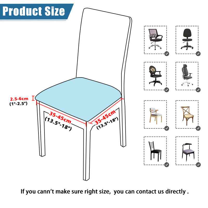 Waterproof PU Leather Square Chair Seat Cover Kitchen Dining Seat Slipcovers