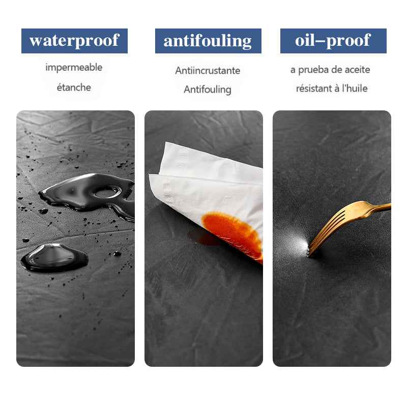 Waterproof PU Leather Square Chair Seat Cover Kitchen Dining Seat Slipcovers