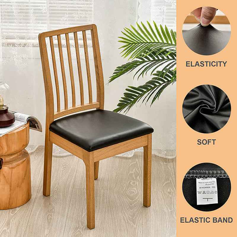 Waterproof PU Leather Square Chair Seat Cover Kitchen Dining Seat Slipcovers