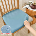 Waterproof PU Leather Square Chair Seat Cover Kitchen Dining Seat Slipcovers