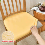 Waterproof PU Leather Square Chair Seat Cover Kitchen Dining Seat Slipcovers